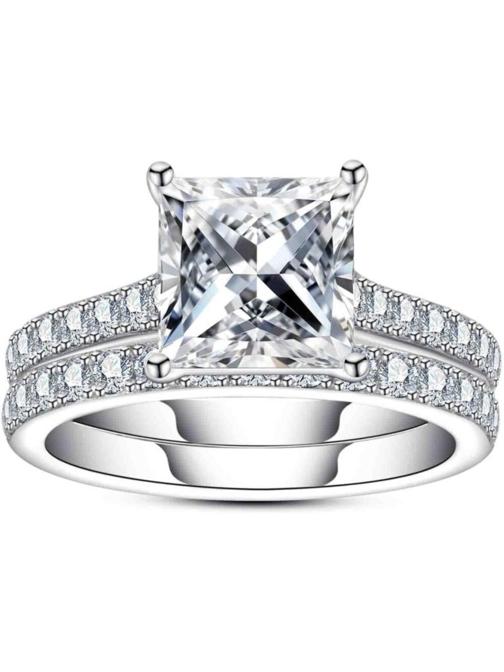 Stunning 3ct-6ct CZ Wedding Ring Set - Oval, Round & Princess Cut Bridal Jewelry